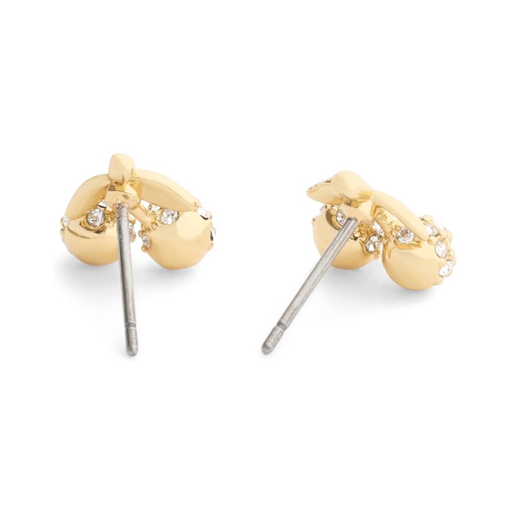 Coach Gold Sparkle Cherry Stud Earrings - New - Picture 3 of 5